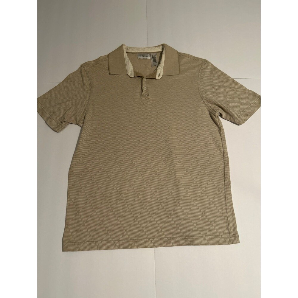 Concepts by Claiborne Men’s Beige Textured Geometric Pattern Polo – Size Large